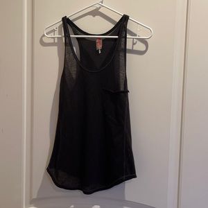 Free People black tank top with front pocket thin material size S